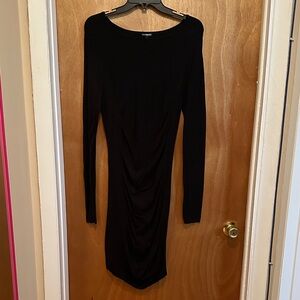 Express Elegant Black Long Sleeve Dress